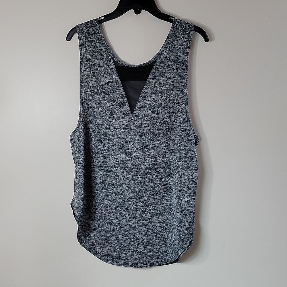 Black and Grey Sleeveless Athletic Top L
